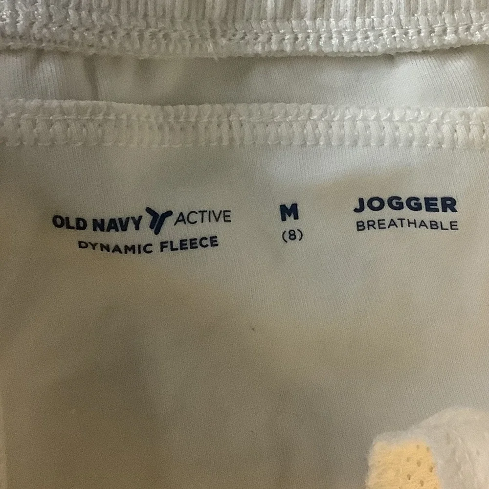 Old Navy Active Girls Jogger Pants Dynamic Fleece‎ Beige Size M/8 Zip Pockets